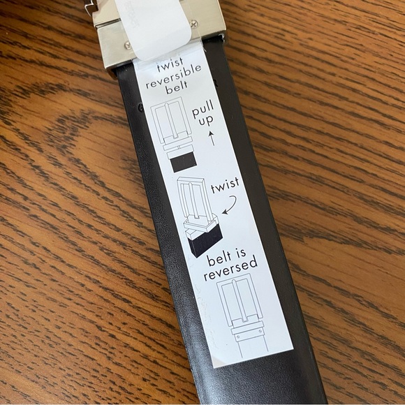 New Calvin Klain Men's Reversible Black Brown Genuine Leather Belt Size 38 - Picture 2 of 10